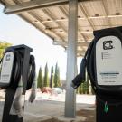 two electric chargers in ˽̳ Davis parking lot