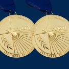 2 ˽̳ Davis Medals (gold) on ˽̳ Davis blue background