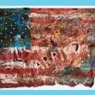 Mike Henderson flag art and headshot, ˽̳ Davis faculty
